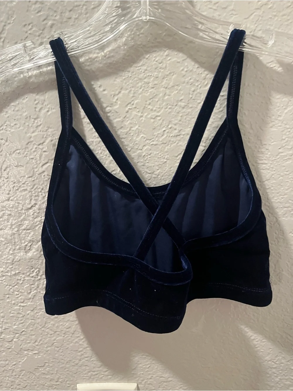 Jr Girls 3 Piece Dance Costume - Navy Velvet Bralette, Pants and Top